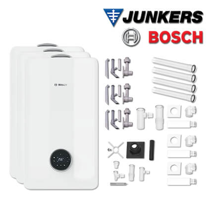 Junkers Bosch GCC53-003 mit 3x Kombitherme GC5300iW 20/24 C 23, Abgas Schacht