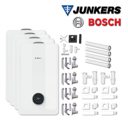 Junkers Bosch GCC53-005 mit 4x Kombitherme GC5300iW 20/24 C 23, Abgas Schacht
