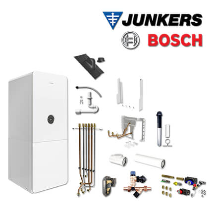 Junkers Bosch GC5300i WM 24/100S, GC-S5329, vertikal, Abgas Dach schwarz, L/LL