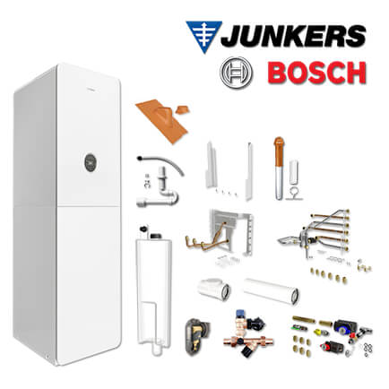 Junkers Bosch GC5300i WM 24/210 SO, GC-S5353, horizontal, Abgas Dach rot, L/LL