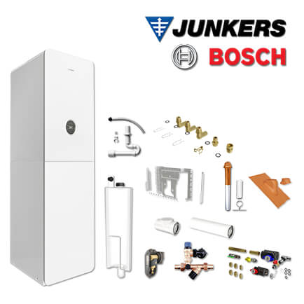 Junkers Bosch GC5300i WM 24/210 SO, GC-S5354, bauseitig, Abgas Dach rot, L/LL