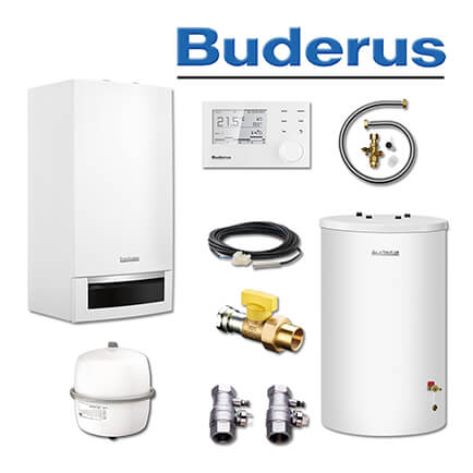 Buderus GB172 14 kW Brennwerttherme, S120 Speicher, RC310, E / H