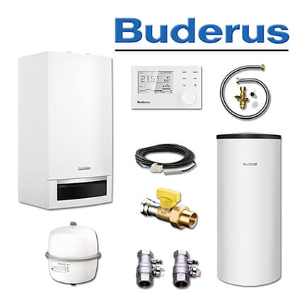 Buderus GB172 14 kW Brennwerttherme, SU160W Speicher, RC310, E / H