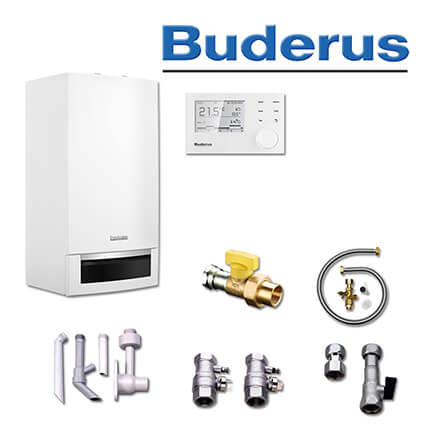 Buderus GB172 K 24 kW Brennwert-Kombitherme, Bedienteil RC310, E / H