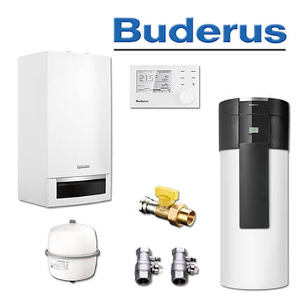 Buderus GB172-14, SL115, Gas-Brennwerttherme, WPT250 IS, RC310, E / H