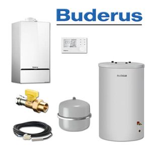 Buderus GB182-14i, W42, Gas-Brennwerttherme, weiß, S120 Speicher, RC310, L/LL
