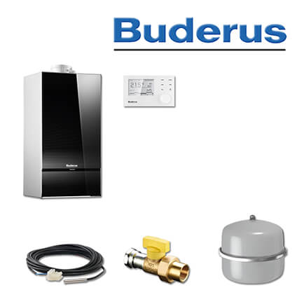 Buderus GB182-14i, W42 S, Gas-Brennwerttherme, schwarz, 1 Heizkreis, RC310, E/H
