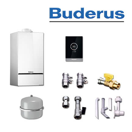 Buderus GB182-14i, W44 S, Gas-Brennwerttherme, weiß, 1 Heizkreis, TC100, E/H