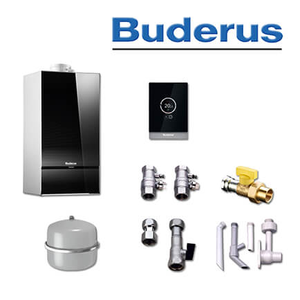 Buderus GB182-14i, W44 S, Gas-Brennwerttherme, schwarz, 1 Heizkreis, TC100, L/LL