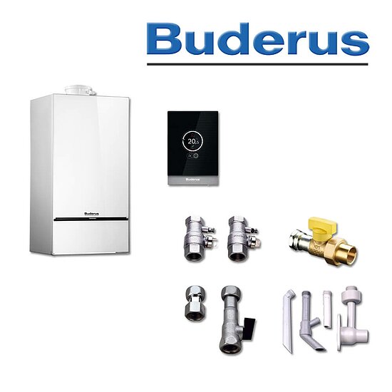 Buderus GB182-20iK, W45, Gas-Brennwerttherme, weiß, ein Heizkreis, TC100
