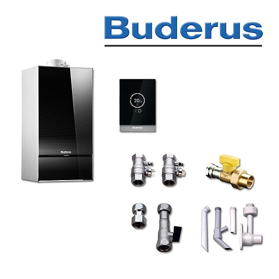Buderus GB182-20iK, W45, Gas-Brennwerttherme, schwarz, ein Heizkreis, TC100