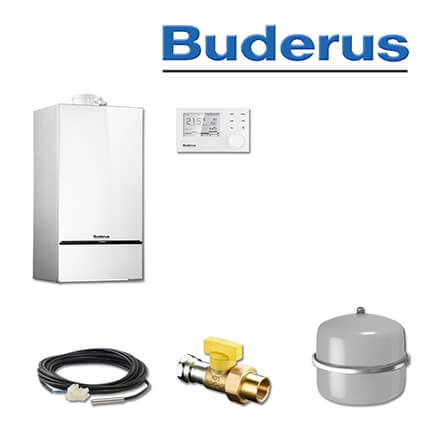 Buderus GB182-24i, W42 S, Gas-Brennwerttherme, weiß, ein Heizkreis, RC310