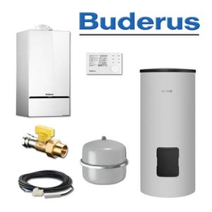 Buderus GB182-35i, W42, Gas-Brennwerttherme, SU300.5 S-B Speicher, RC310