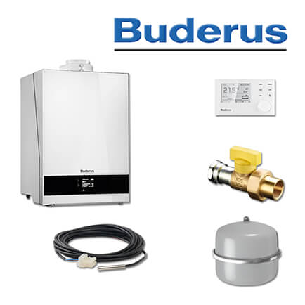 Buderus GB192-15i, W50S, Gas-Brennwerttherme, weiß, ein Heizkreis, RC310