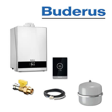 Buderus GB192-15i, W55S, Gas-Brennwerttherme, weiß, ein Heizkreis, TC100