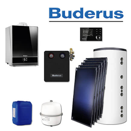 Buderus GB192-25i, SL124, Gas-Brennwerttherme, schwarz, 5 x SKT1.0-s, HS750