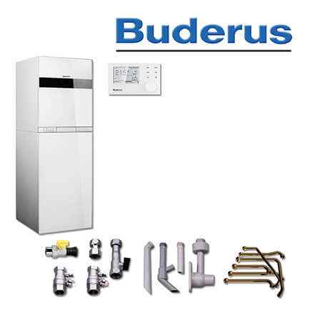 Buderus GB192-25iT 150R, W60, Gas-Brennwerttherme, weiß, 1 HK, seitlich