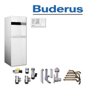 Buderus GB192-25iT 100S, W60, Gas-Brennwerttherme, weiß, 1 HK, seitlich