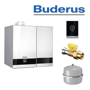 Buderus GB192-30i T40S, W56, Gas-Brennwerttherme, weiß, ein Heizkreis, TC100