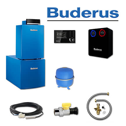 Buderus GB212-15, K59, Gas-Brennwertkessel, L135/2R Speicher, HS25, E/H