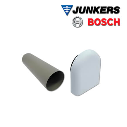 Junkers-Bosch-7735600371-1 Junkers Bosch Rohbauset LR160 für Vent 2000 D, Kunststoff-Außenhaube, weiß