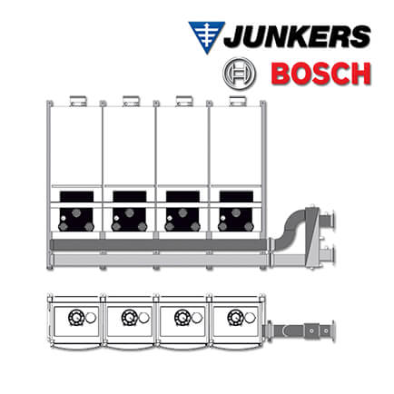Junkers Bosch Kaskadenunit L2 Anschlussset für 4er Kaskade