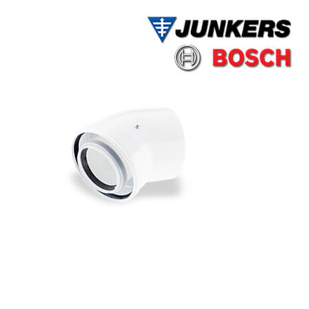 Junkers-Bosch-7738112664-1 Junkers Bosch FC-CE80-30 Luft-/Abgasbogen konzentrisch DN80/125, 30°