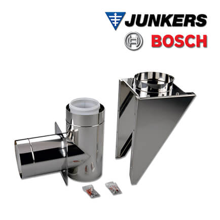 Junkers Bosch AZB 1331 Fassadenpaket mit Stützbogen und Konsole DN125, Edelstahl