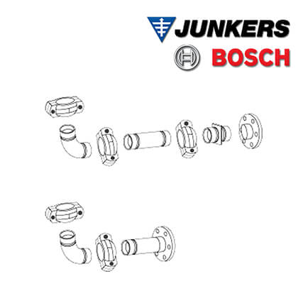 Junkers Bosch Anschlussset 4 für T640-2…T800-2, Vor-/Rücklauf seitlich