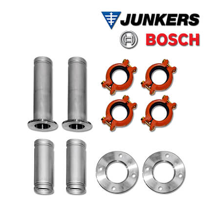 Junkers Bosch Anschlussset 1 für T540-2 und T640-2, Vor-/Rücklauf nach hinten