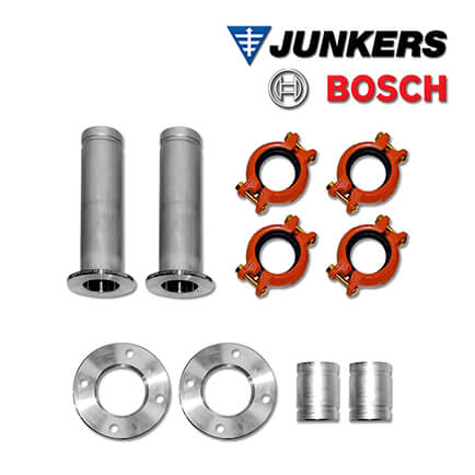 Junkers Bosch Anschlussset 2 für T720-2 und T800-2, Vor-/Rücklauf nach hinten