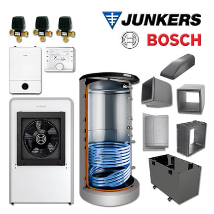 Junkers Bosch CS761 mit Luft/Wasser-Wärmepumpe CS7000iAW 13 IRE, BHS 1000, FF27