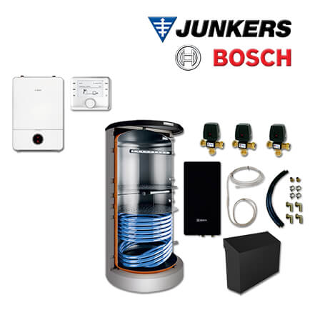 Junkers Bosch CS717 mit Luft/Wasser-Wärmepumpe CS7001iAW 9 ORE, BHS 750, FF27S