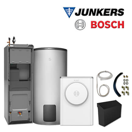 Junkers Bosch CS741 mit Luft/Wasser-Wärmepumpe CS7400iAW 5 ORMB, WH 290 LP1 B