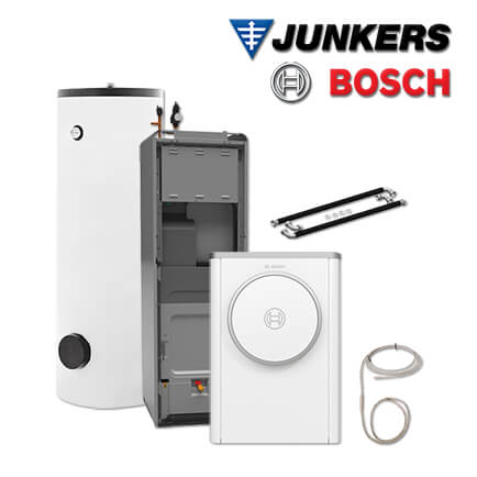 Junkers Bosch CS747 mit Luft/Wasser-Wärmepumpe CS7400iAW 5 ORMB, HR 300, INPA