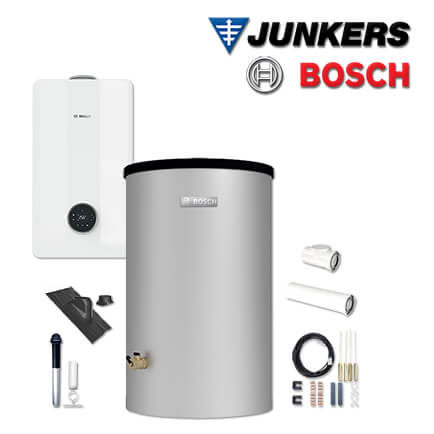 Junkers Bosch GC53-007 mit Gastherme GC5300iW 14 P, W120-5, Abgas Dach schwarz