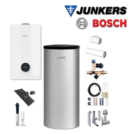 Junkers Bosch GC53-009 mit Gastherme GC5300iW 14 P, W160-5, Abgas Dach schwarz
