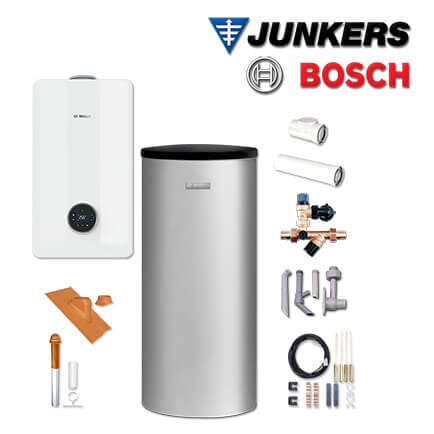Junkers Bosch GC53-014 mit Gastherme GC5300iW 24 P, W160-5, Abgas Dach rot