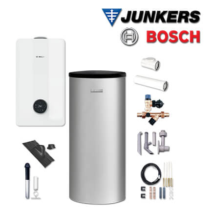 Junkers Bosch GC53-016 mit Gastherme GC5300iW 24 P, W200-5, Abgas Dach schwarz