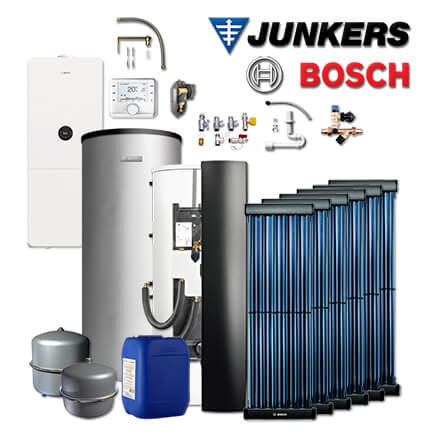 Junkers Bosch WMA30 mit Gas-Brennwerttherme GC5300i WMA 24/100S, BBS400, 6xVK120