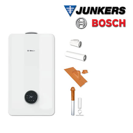 Junkers Bosch Gas-Brennwerttherme GC5800iW 14 P 23, GC58-009, Abgas Dach rot