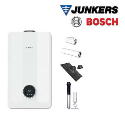 Junkers Bosch Gas-Brennwerttherme GC5800iW 24 P 23, GC58-008, Abgas Dach schwarz