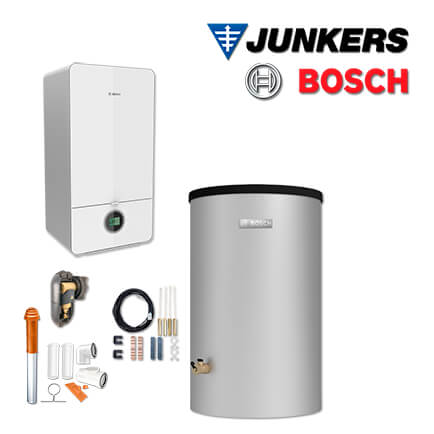 Junkers Bosch Gastherme GC7000iW 14-1, GC-S750 mit W120-5, Abgas Dach rot, E/H