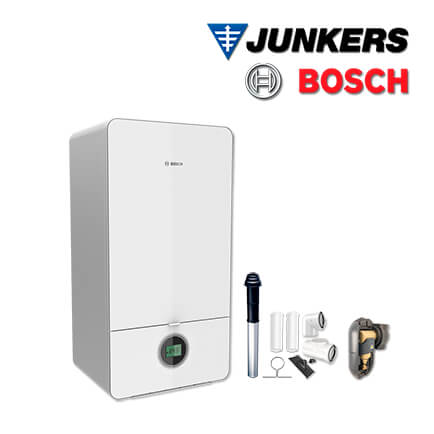 Junkers Bosch Gastherme GC7000iW 14-1, GC726 mit Abgas Dach schwarz, E/H