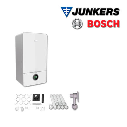 Junkers Bosch Brennwert-Kombitherme GC7000iW 24 C, GC731C mit Abgas Schacht