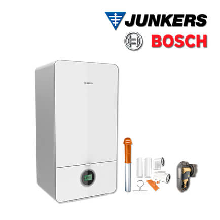 Junkers Bosch GC732, GC7000iW 24 Gas-Brennwerttherme, Abgas Dach rot