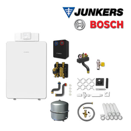Junkers Bosch Gaskessel GC8000iF-15, GCF807 mit HS25/6, Abgas Schacht