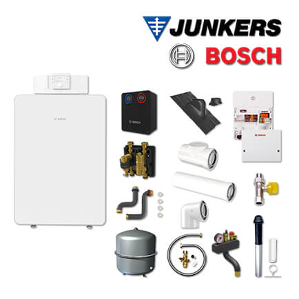 Junkers Bosch Gaskessel GC8000iF-15, GCF816 mit HSM25/6, Abgas Dach schwarz