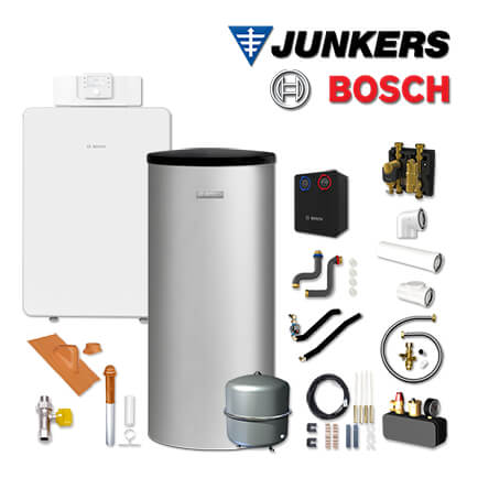 Junkers Bosch Gaskessel GC8000iF-15, GCFS8110, W160-5, HS25/6, Abgas Dach rot