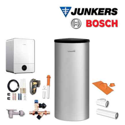 Junkers Bosch Gastherme GC9000iW 20 E, GC-S968 mit W160-5 P1 A, Abgas Dach rot